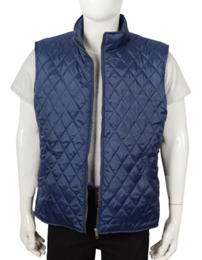 Kevin Costner Yellowstone John Dutton Blue Quilted Vest