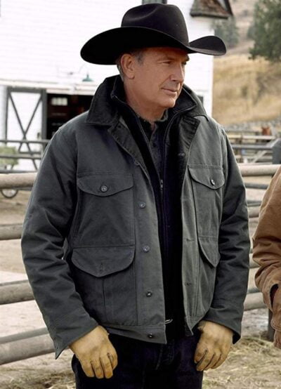 Kevin Costner Yellowstone John Dutton Grey Cotton Jacket