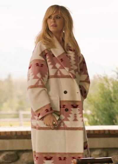 Beth Dutton Pink Printed Coat Yellowstone clothing
